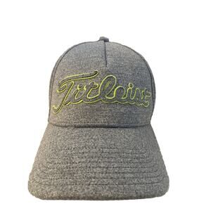 Titleist Unisex Fitted S/M Grey Golf Cap With Lime Green Outlined Logo